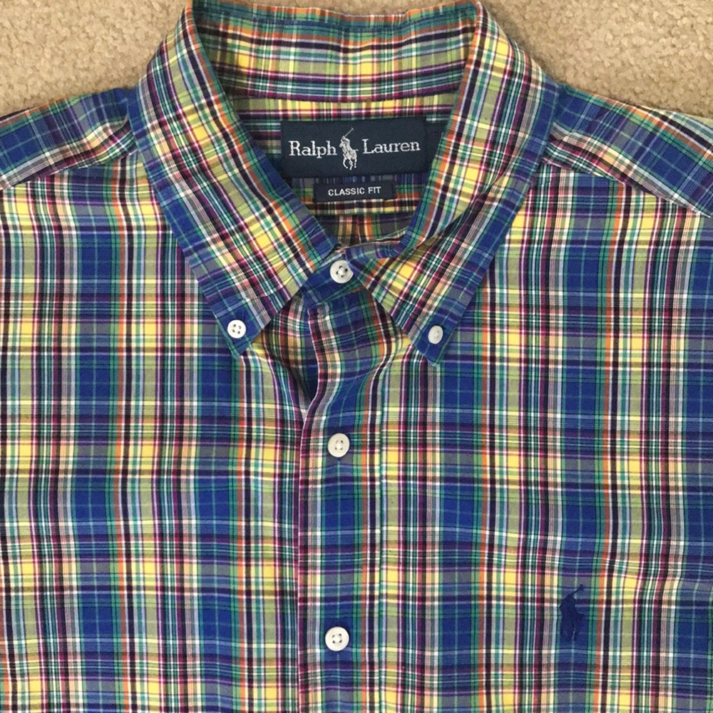 RALPH LAUREN PLAID BUTTON-DOWN SHIRT